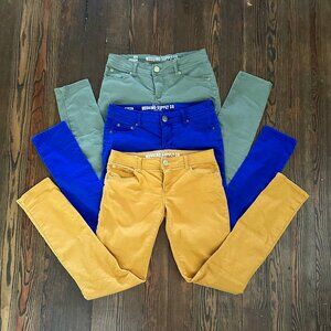 Mossimo 3 PAIR Low Rise Colored Skinny Jeans Pants Jambe Moulante
